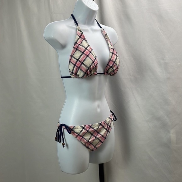 Ninety Nine Degrees Blue and Pink Pad Bikini,Size Large - Picture 2 of 12